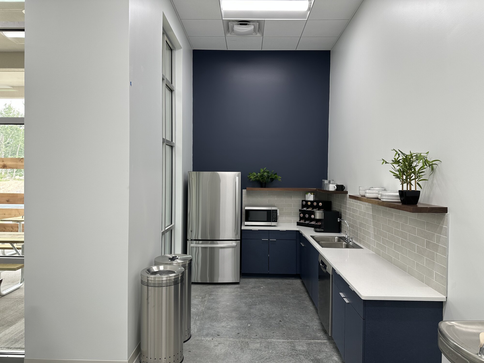 Finished break room kitchen
