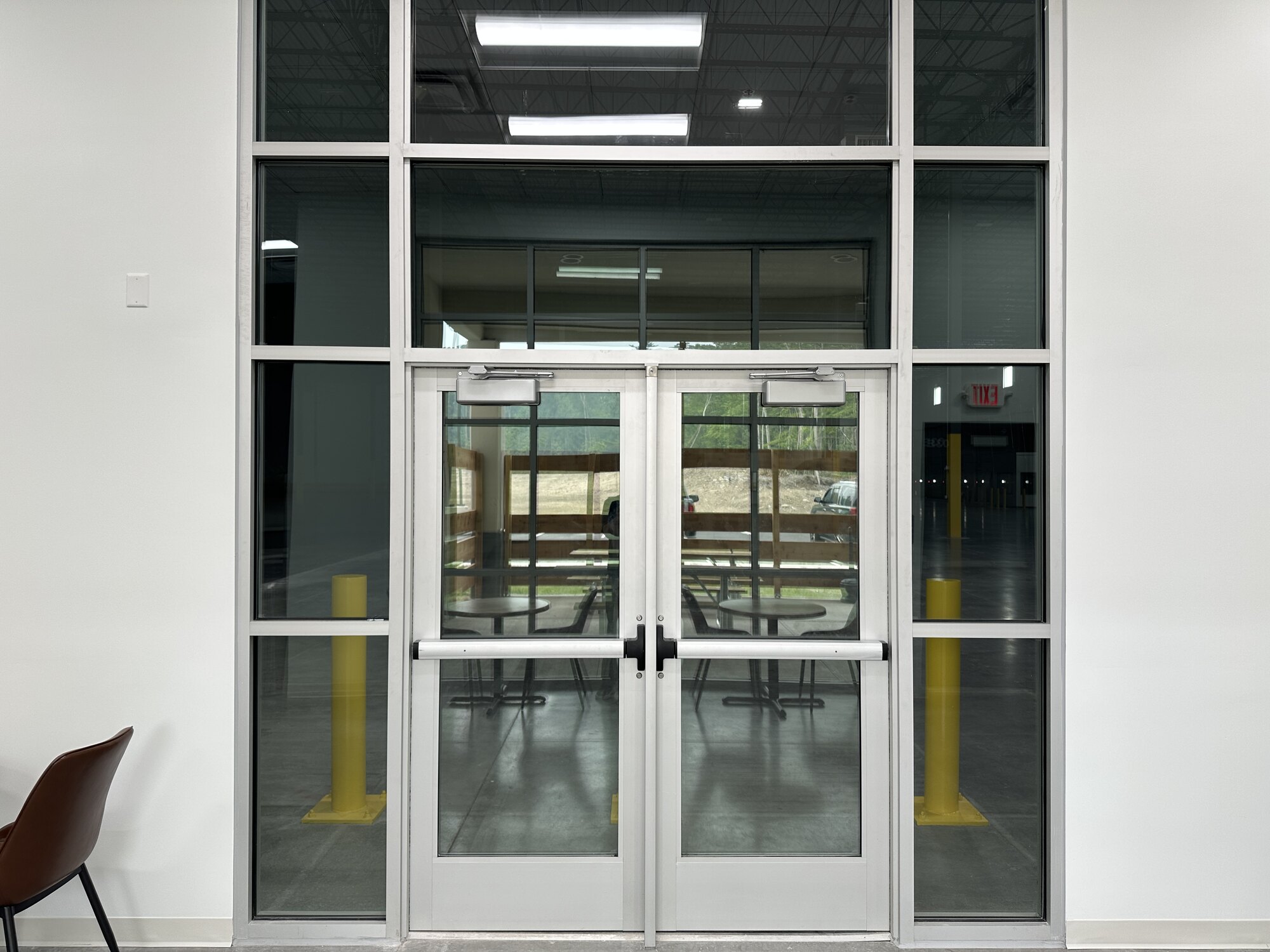 Glass entry vestibule
